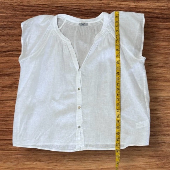 RAILS Alena Lightweight Top in White Womens Button-Up Linen Blend Size Large - Picture 10 of 11